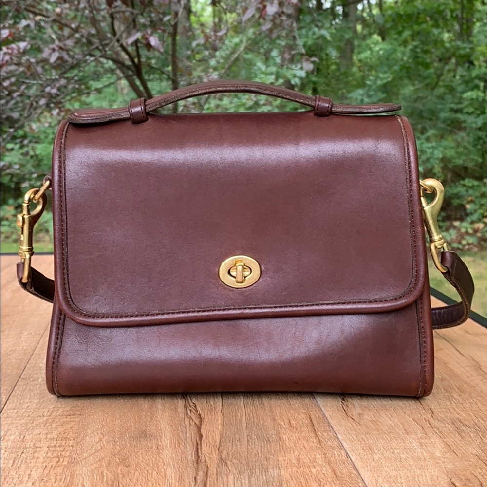 RARE Dark Brown Vintage Coach Court Purse - Mahogany- 9870